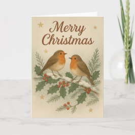 Paar Robins Weihnachtskarte Karte