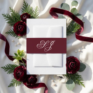 Paar-Schrift-Monogramm-Hochzeitsumschlag Einladungsbanderole