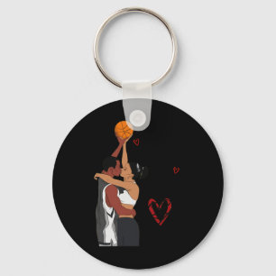 Paar schwarzes Basketball Ich liebe dich Doppelt o Schlüsselanhänger