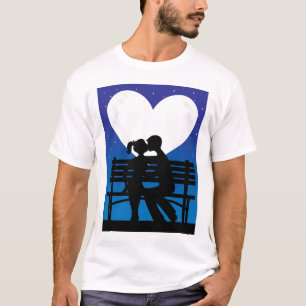 Paar-Silhouette-Mond T-Shirt