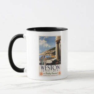 Paar-übersehenküsten-Eisenbahn-Plakat Tasse