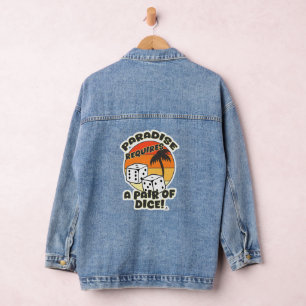 Paar von Würfeln Funny Boardgame Design Art Jeansjacke