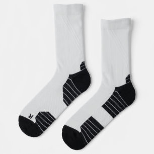Paar weiße Crewsocken mit schwarzer Ferse Socken