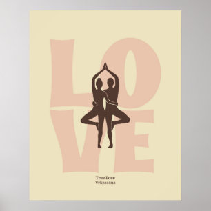 Paar-Yoga-Pose-Druck Matisse-Stil-Wandkunst Poster
