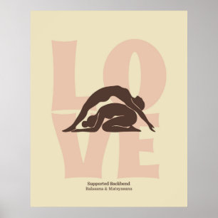 Paar-Yoga-Pose-Druck Matisse-Stil-Wandkunst Poster