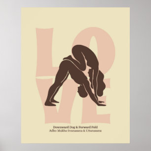 Paar-Yoga-Pose-Druck Matisse-Stil-Wandkunst Poster