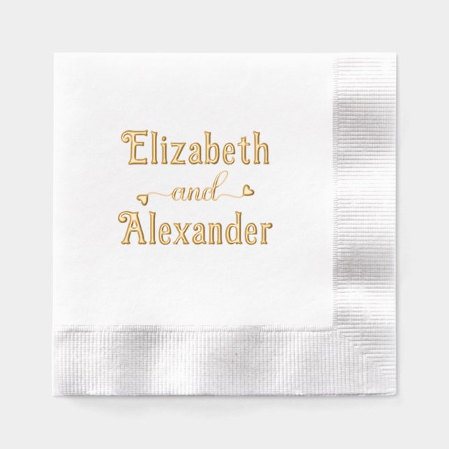 Paar zwei Namen mit Extravagantem Herz"und" #1LG Servietten Mit Folie (Vorderseite)