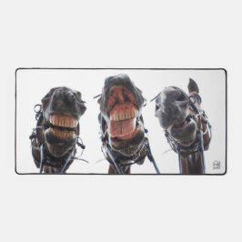 Paarden in de mond gekeken. 3 paarden lachend. schreibtischunterlage
