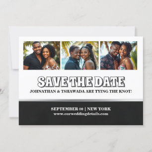 Paare 3 Foto bearbeitbar Save the Date Hochzeit Einladung
