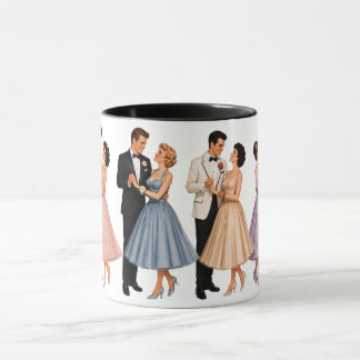 Paare auf dem Abschlussball der 50er Jahre Tasse