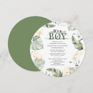 Paare Baby Dusche Jungle Tier Botanisch Moderne Einladung