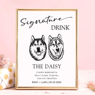 Paare Begrüßung Signature Drink-Zeichen Poster