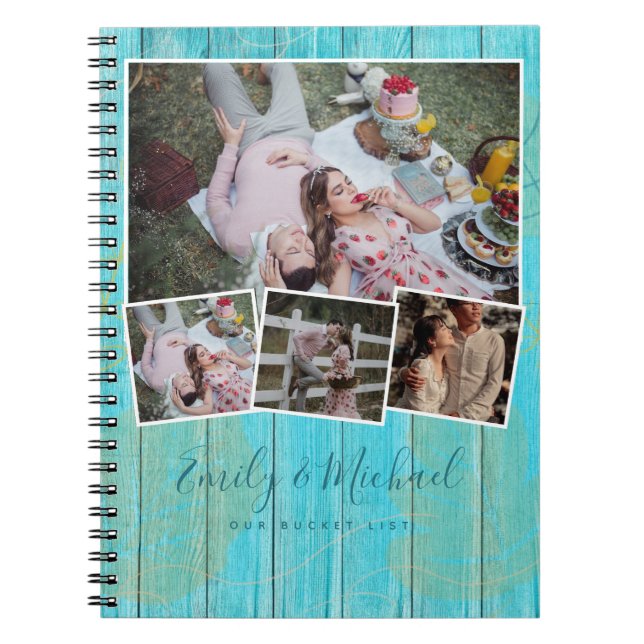 Paare BUCKET LIST Foto Collage Newlywed Journal Notizblock (Vorderseite)