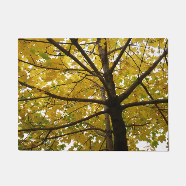 Paare der gelben Ahornbäume Herbstnatur Fußmatte (Vorderseite)