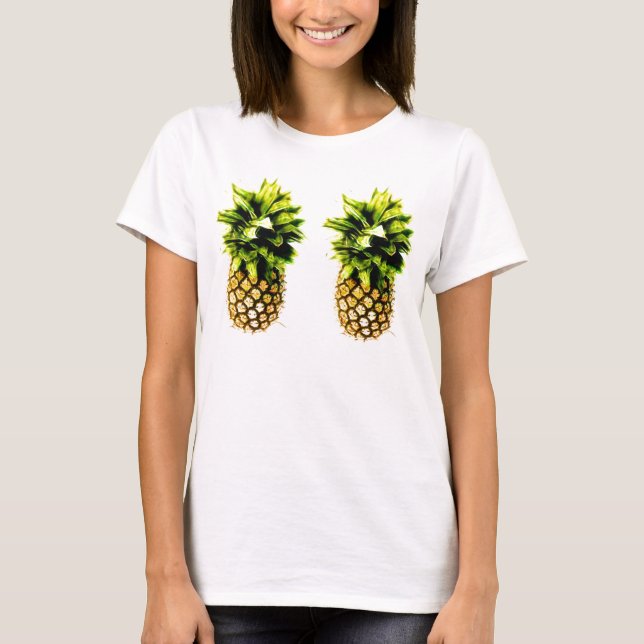 Paare des freche Ananas-hellfarbigen T - Shirt (Vorderseite)