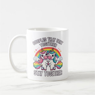Paare, die gemeinsam die Furz Bleibe - Einhorn Kaffeetasse