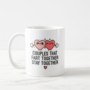 Paare, die gemeinsam die Furz Bleibe - lustig Kaffeetasse