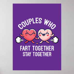Paare, die gemeinsam die Furz Bleibe - lustig Poster