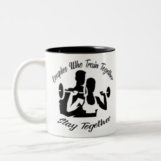 Paare, die gemeinsam trainieren, Bleibe gemeinsam  Zweifarbige Tasse