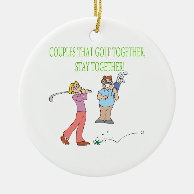Paare, die zusammen Golf spielen, bleibe zusammen Keramik Ornament (Vorne)