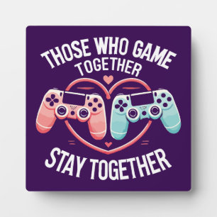 Paare, die zusammen spielen - Gaming Couverliebte Fotoplatte