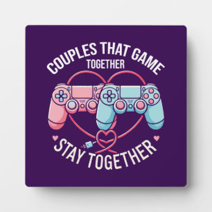 Paare, die zusammen spielen - Gaming Couverliebte Fotoplatte