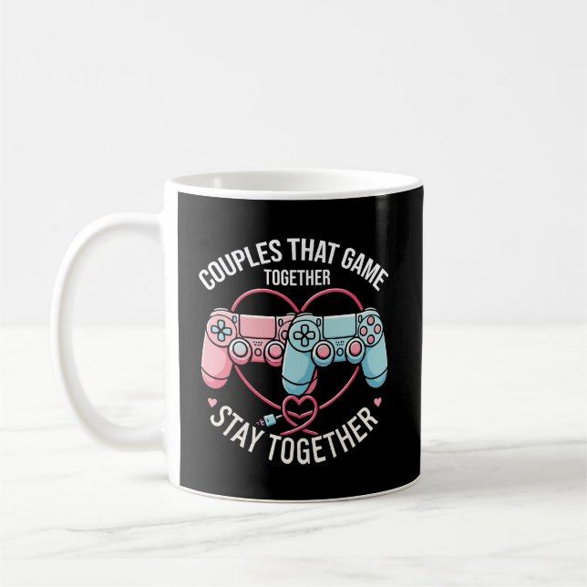 Paare, die zusammen spielen - Gaming Couverliebte Kaffeetasse (Links)