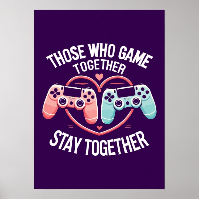 Paare, die zusammen spielen - Gaming Couverliebte Poster (Vorne)