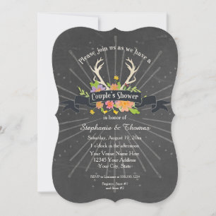 Paare Dusche Antler Wildblume Sternexplosion Rusti Einladung