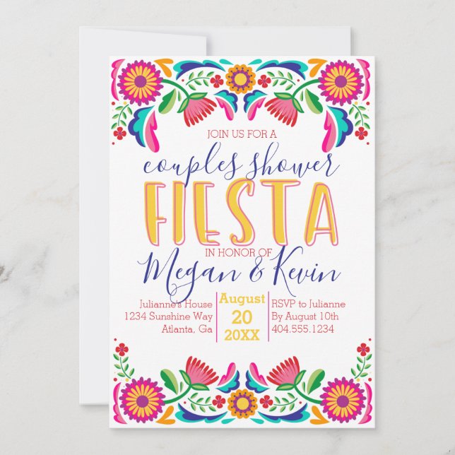 Paare Dusche Fiesta Einladung, Einladung (Vorderseite)
