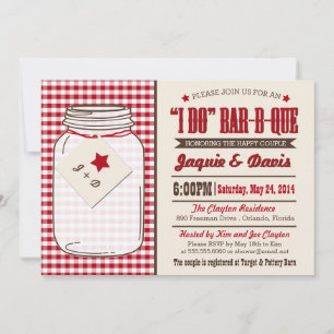 Paare Dusche GRILLEN Einladung in Mason Jar "I DO"