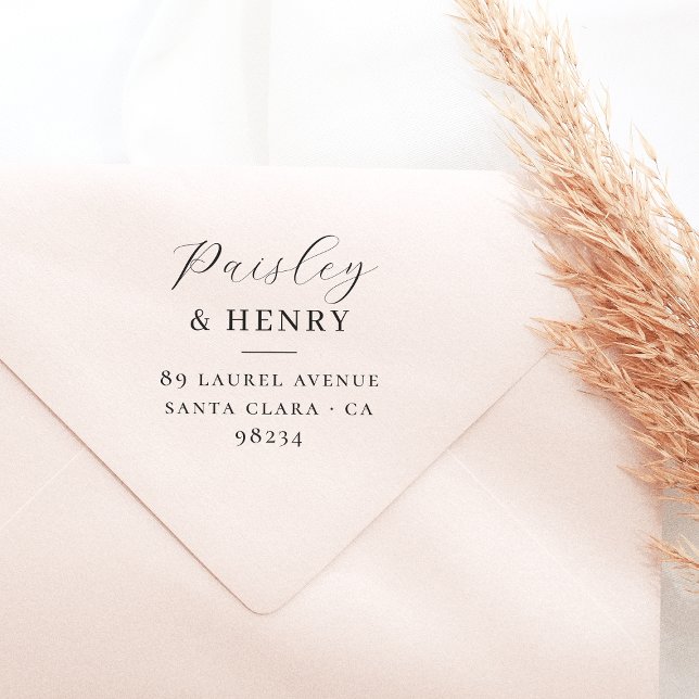 Paare ernennen Elegant Wedding Return Address Permastempel (Rubber Stamp Mock-up)