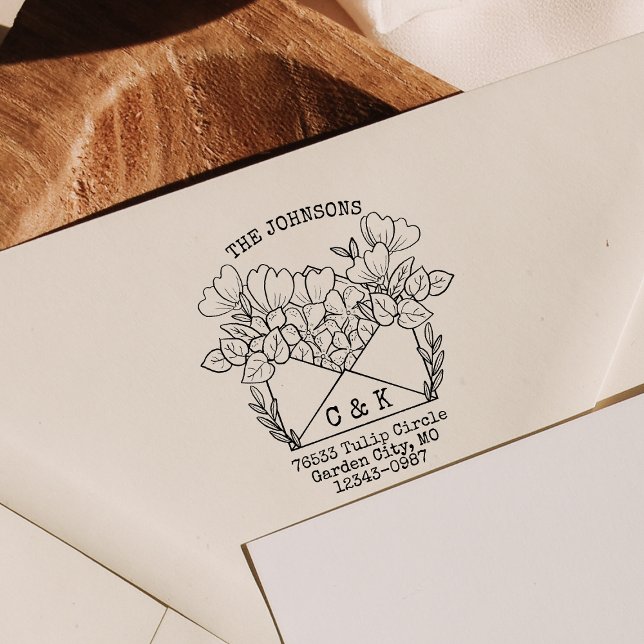 Paare Erste Rücksendeadresse Blume Gummistempel (Von Creator hochgeladen)