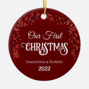 Paare Erste Weihnachtsbezeichnung Datum Holk Dunke Keramik Ornament