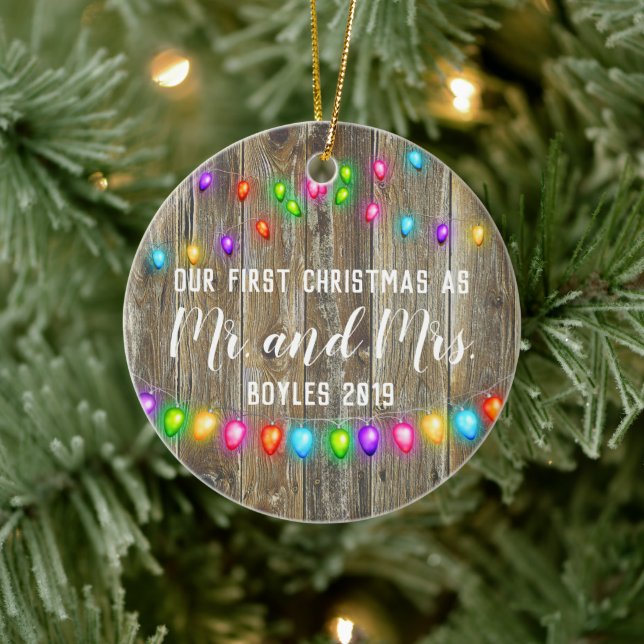 Paare Erste Weihnachtsfeier Keramik Ornament (Baum)