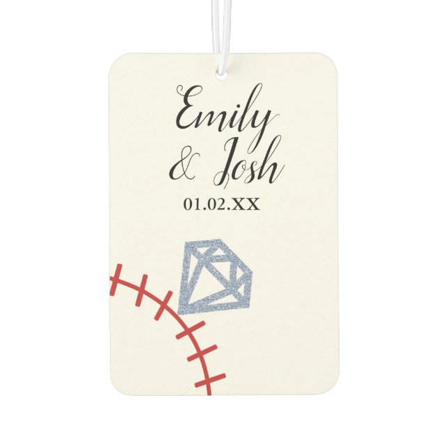 Paare Foto Baseball Ring Autolufterfrischer (Rückseite)