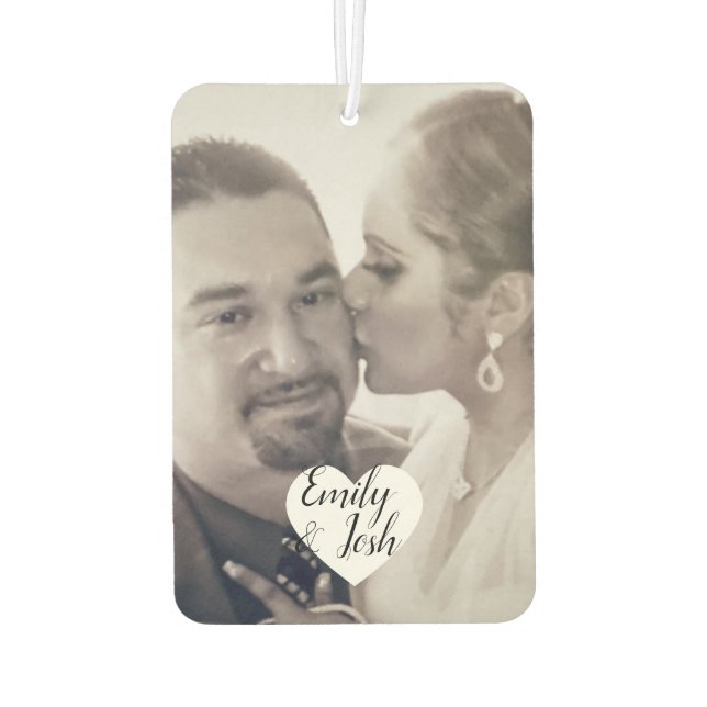 Paare Foto Heart Air Freshener Autolufterfrischer (Rückseite)