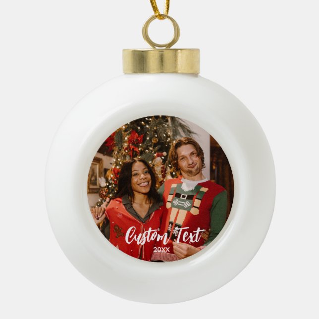 Paare Foto Ornament - Personalisiertes Urlaubspens (Vorderseite)