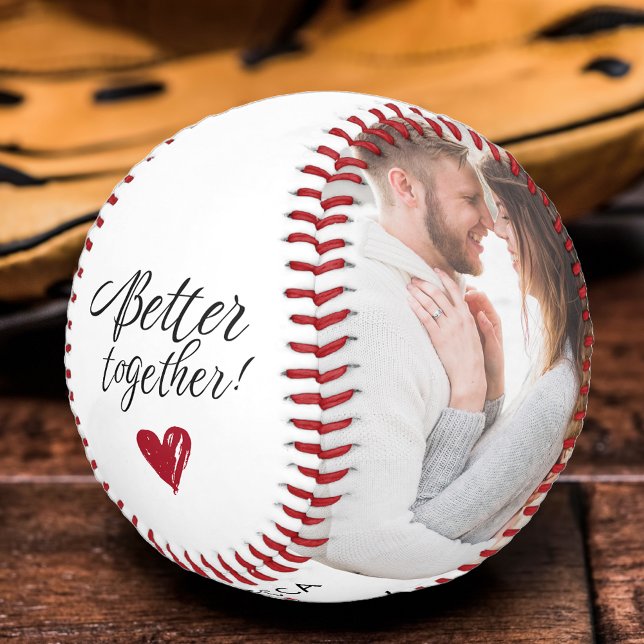 Paare Foto Skript besser Gemeinsam Valentine Baseball (Couples Photo Script Better Together Valentine Baseball)
