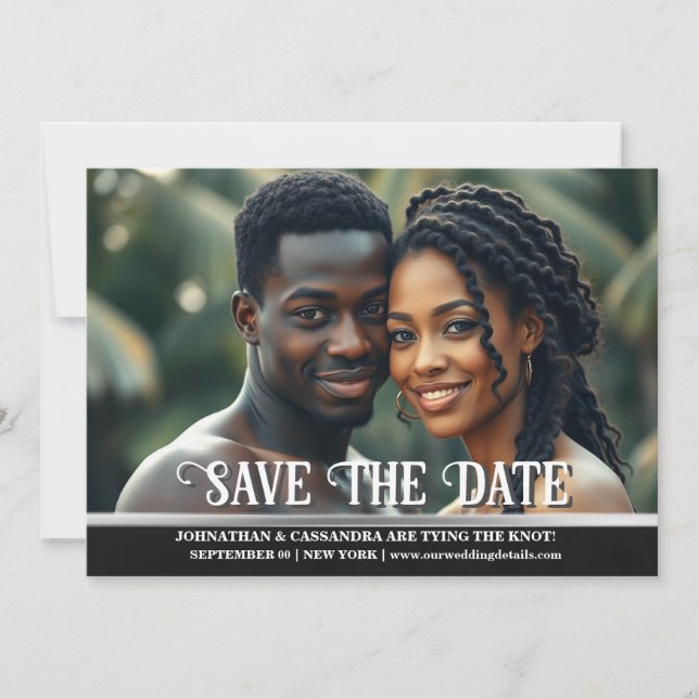 Paare Foto Verlobung Save the Date DIY Einladung (Vorderseite)