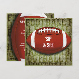Paare Fußball Sip & See Green Grunge Einladung