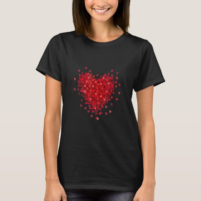 Paare glückliche Valentinstag Niedliches Rotes Her T-Shirt (Vorderseite)