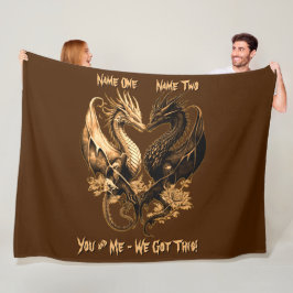Paare Gold Dragons hinzufügen Namen, die wir diese Fleecedecke