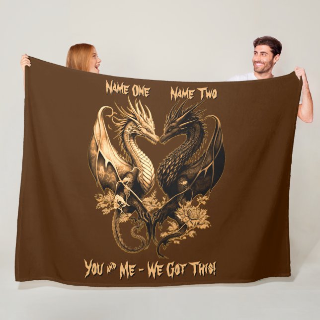 Paare Gold Dragons hinzufügen Namen, die wir diese Fleecedecke (Beispiel)