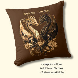 Paare Gold Dragons Namen hinzufügen Kissen