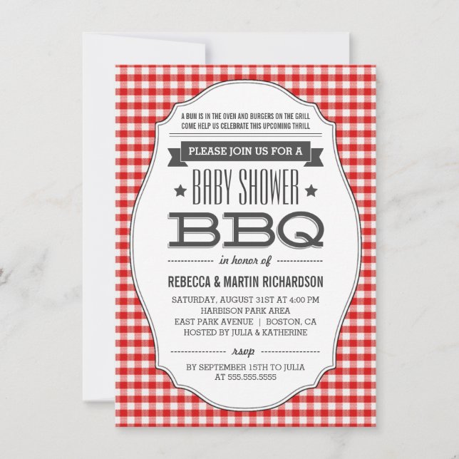 Paare GRILLEN Baby Shower Einladungen (Vorderseite)