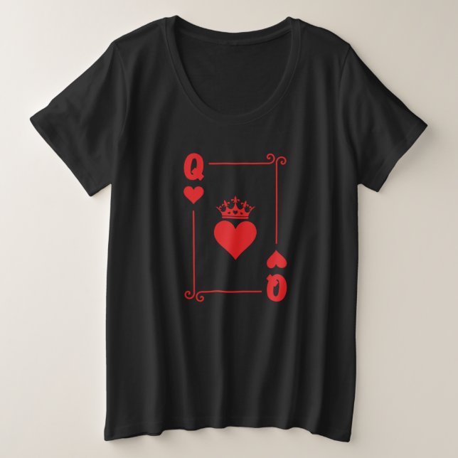 Paare Halloween Kostümkönigin des Herzens Große Größe T-Shirt (Design vorne)