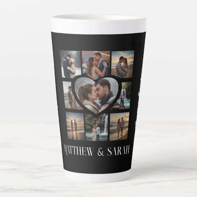 Paare I Liebe You Heart Neun Foto Milchtasse (Vorderseite)