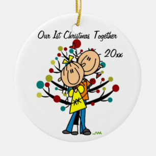 Paare in der Liebe-1. Weihnachtspersonalisierten Keramik Ornament
