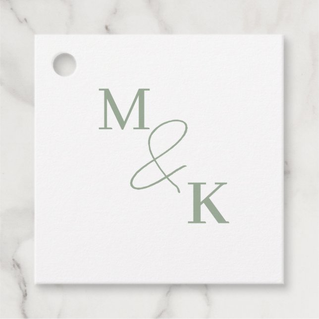 Paare Initial Monogram Geschenkanhänger (Vorderseite)